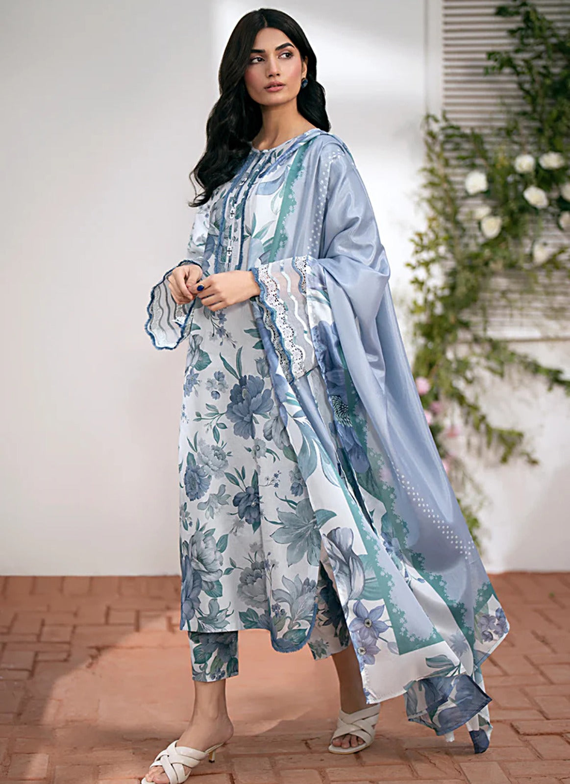 Baroque Digital Printed Linen 3-Piece Winter Ensemble