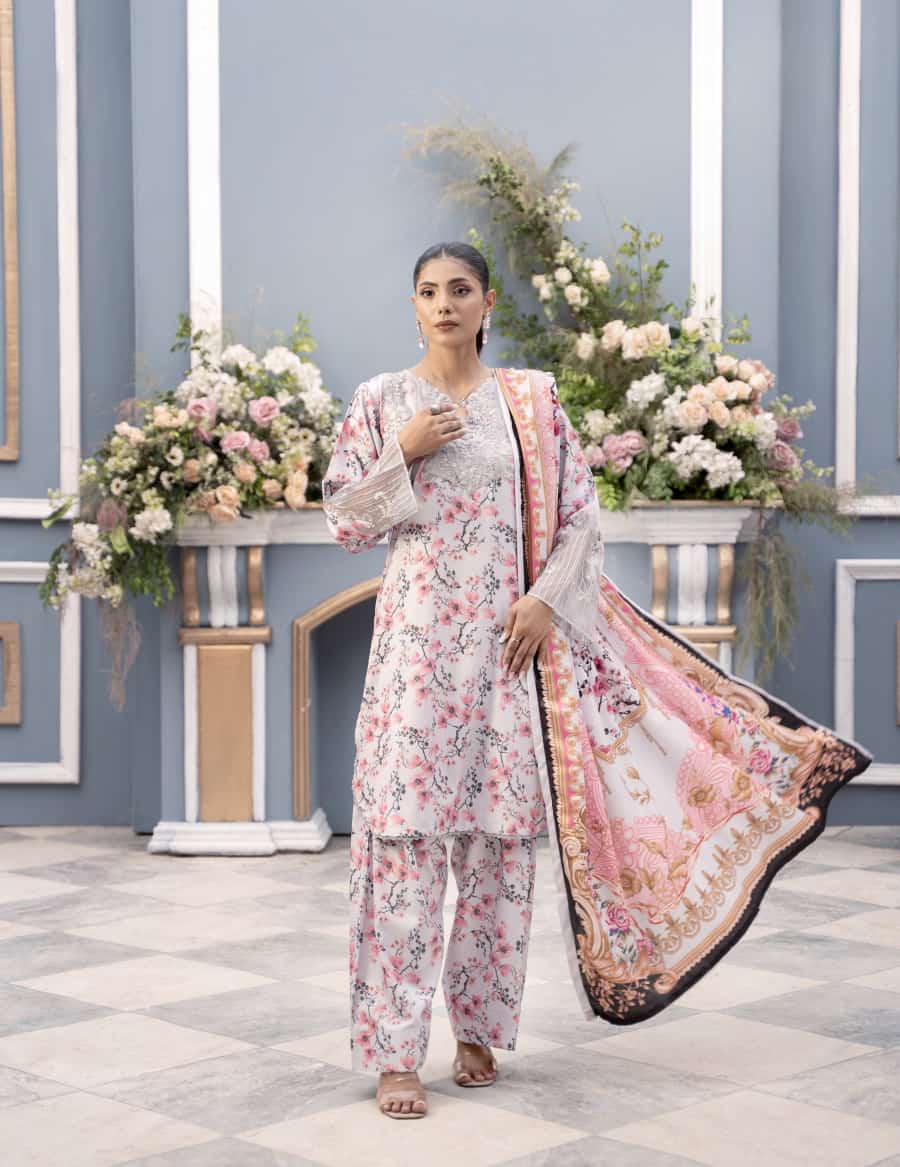 Unstitched Elegance: 2-Piece Digital Khaddar